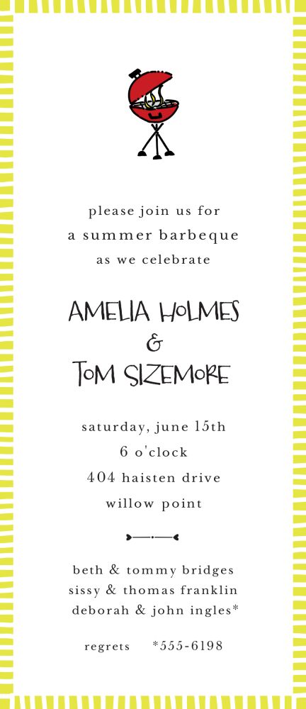 Striped Edge Limeade Invitation