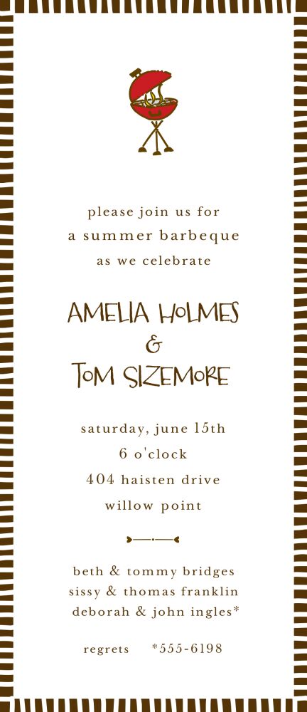 Striped Edge Chocolate Invitation
