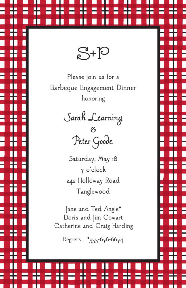 Plaid Red & Black Invitation