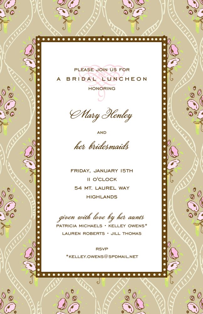 Ribbons & Flowers Latte Invitation