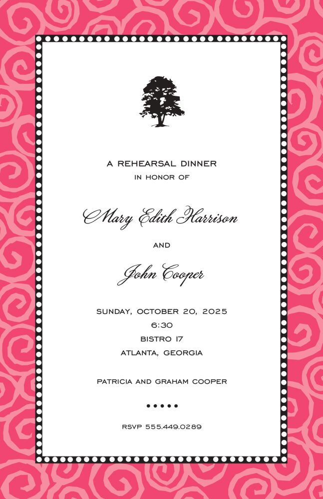 Swirls Coral On Coral Invitation
