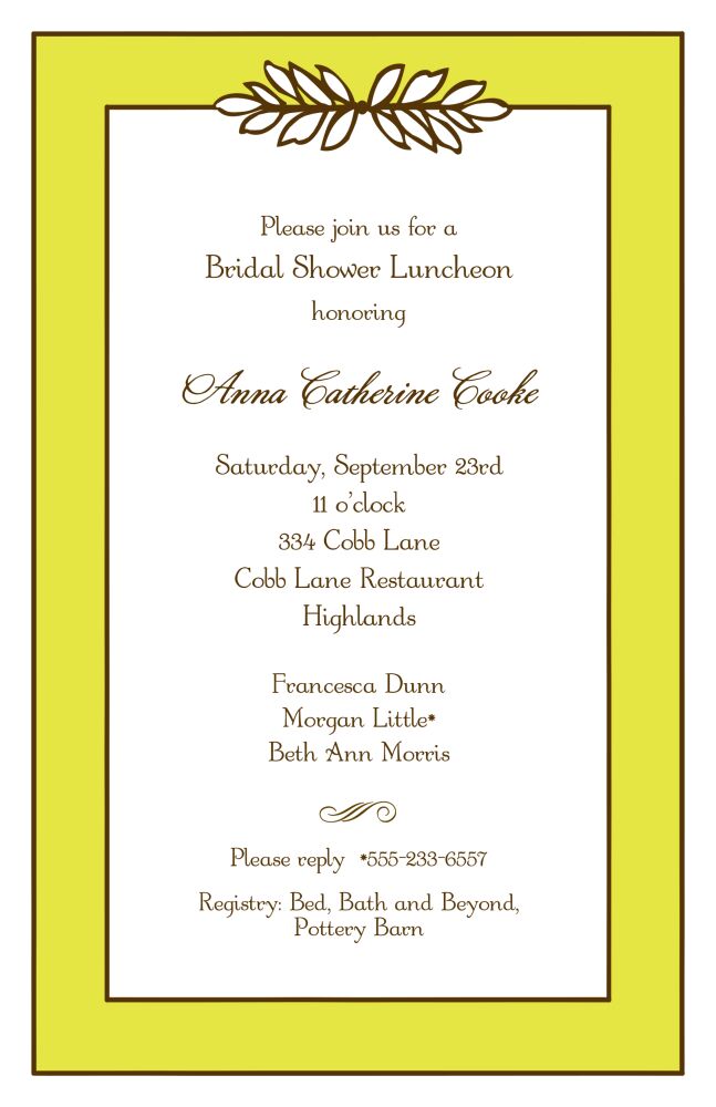 Garland Limeade & Chocolate Invitation