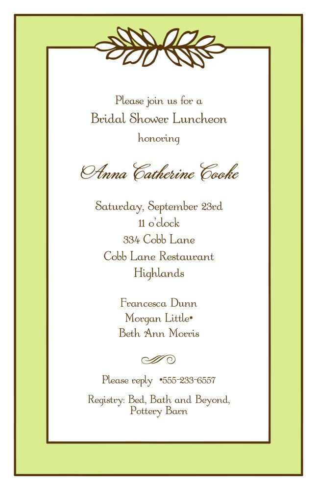 Garland Lime & Chocolate Invitation