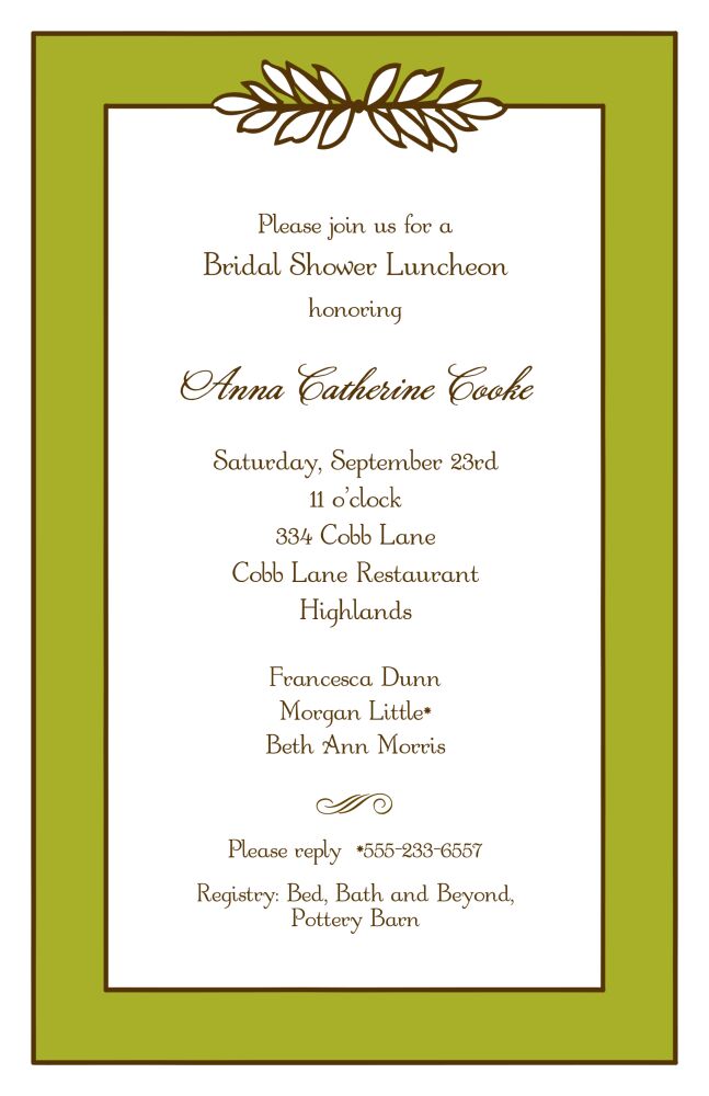 Garland Olive & Chocolate Invitation