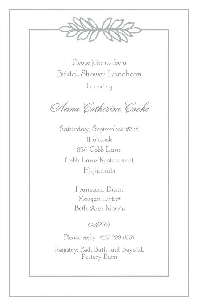 Garland Silver Invitation
