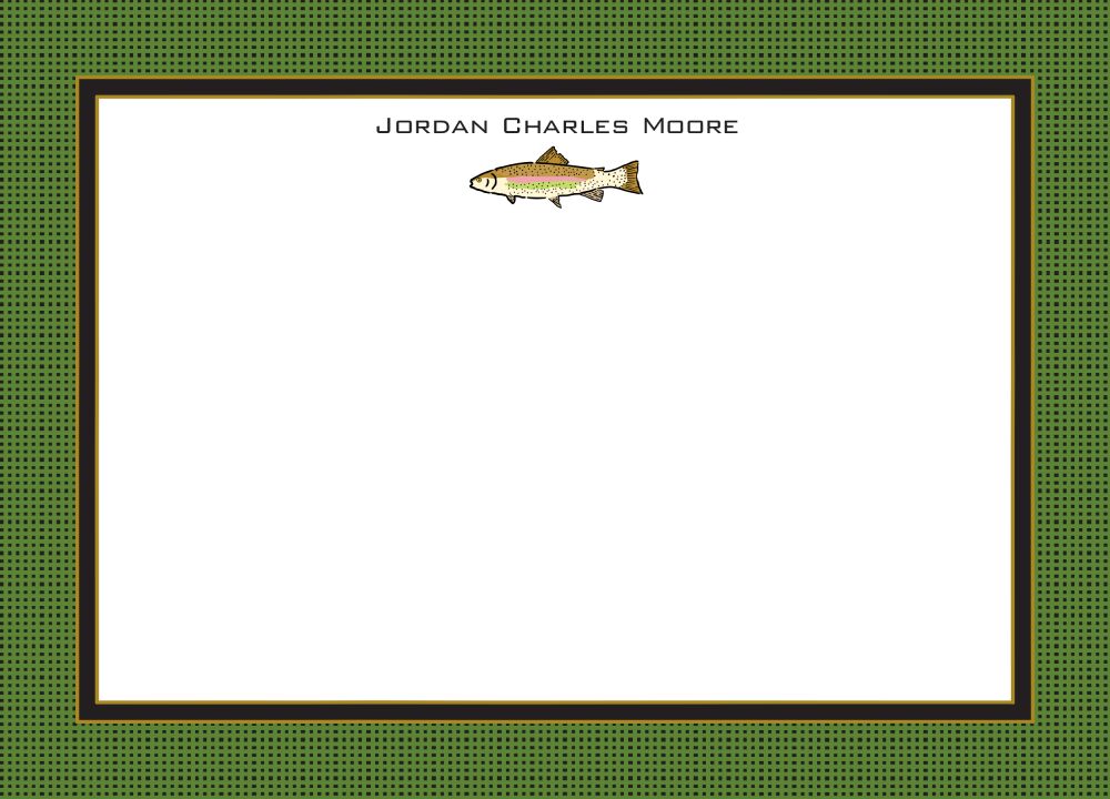 Linen Green & Black Flat Note