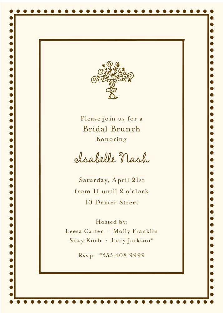 Antique Bead Border Chocolate Invitation