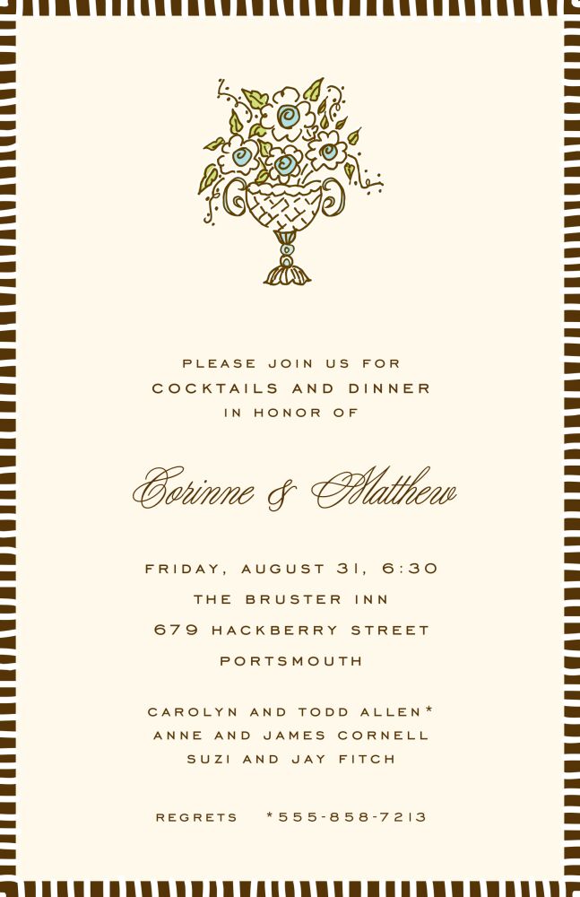 Striped Edge Chocolate Invitation