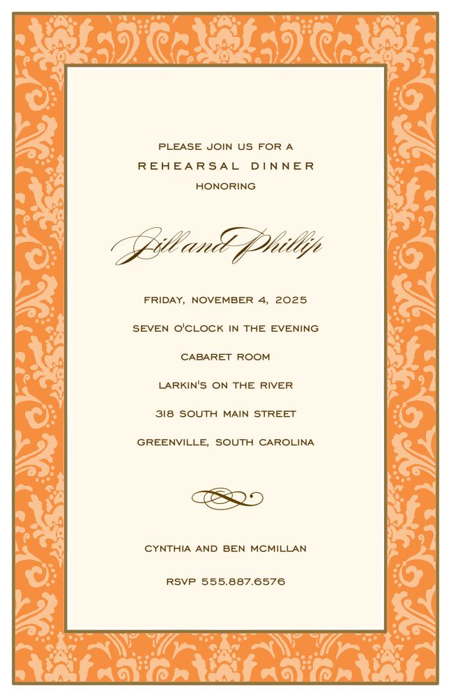 Damask Bandange Tones Invitation