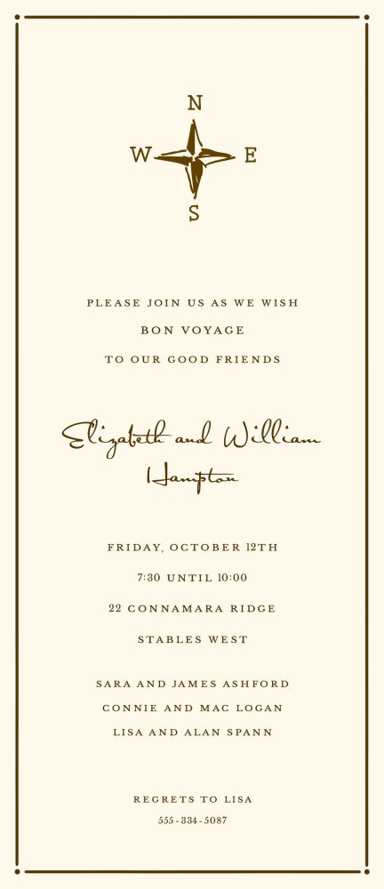 Tailored Border Chocolate Invitation