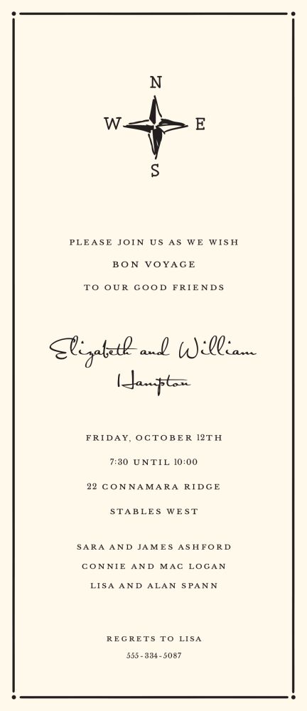 Tailored Border Black Invitation