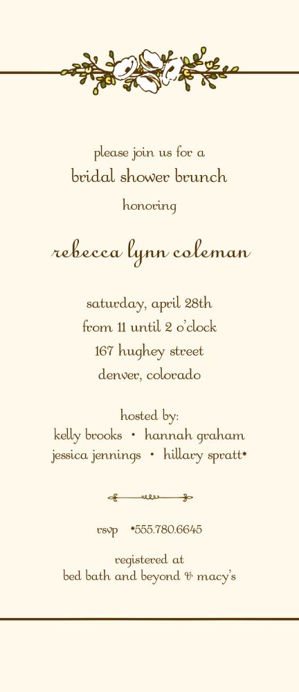 Floral Garland Chocolate Invitation