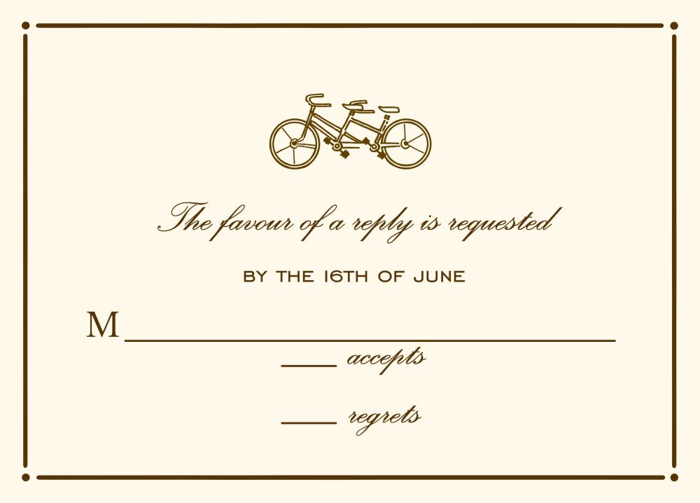 Tailored Border Chocolate Reply Card