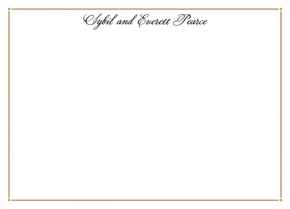 Tailored Border Gold Flat Note