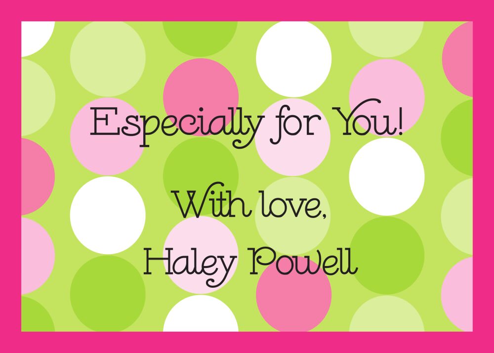 Retro Dots Pink & Lime Flat Enclosure Card