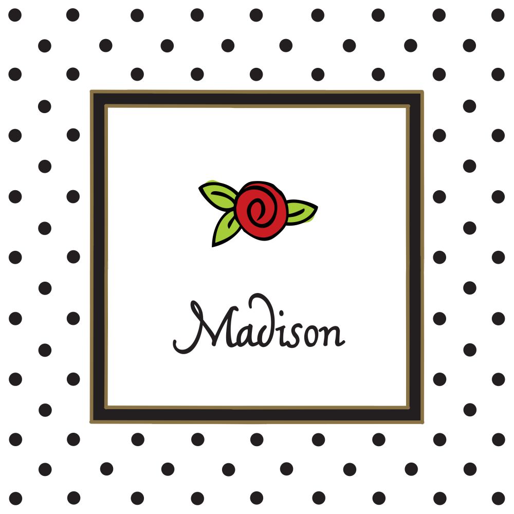 Black Dots White Sticker