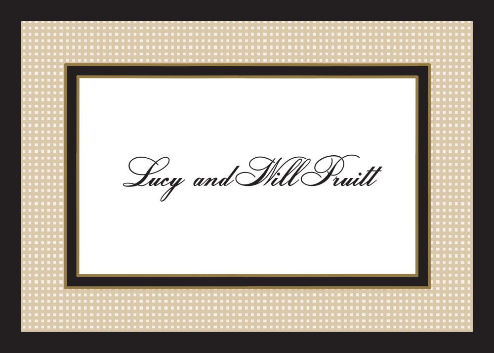 Linen Latte & Black Folded Enclosure Card