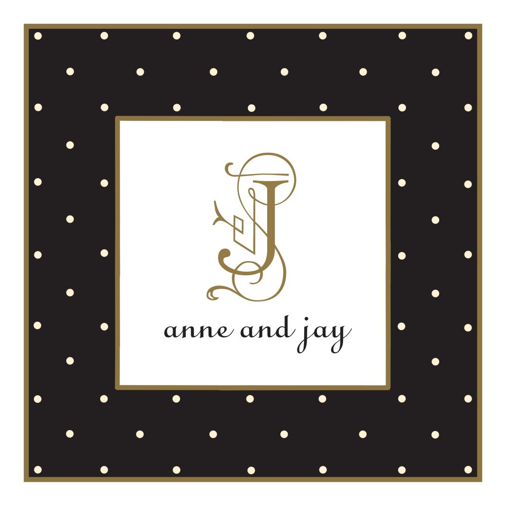 Tiny Dots Black Folded Enclosure Card