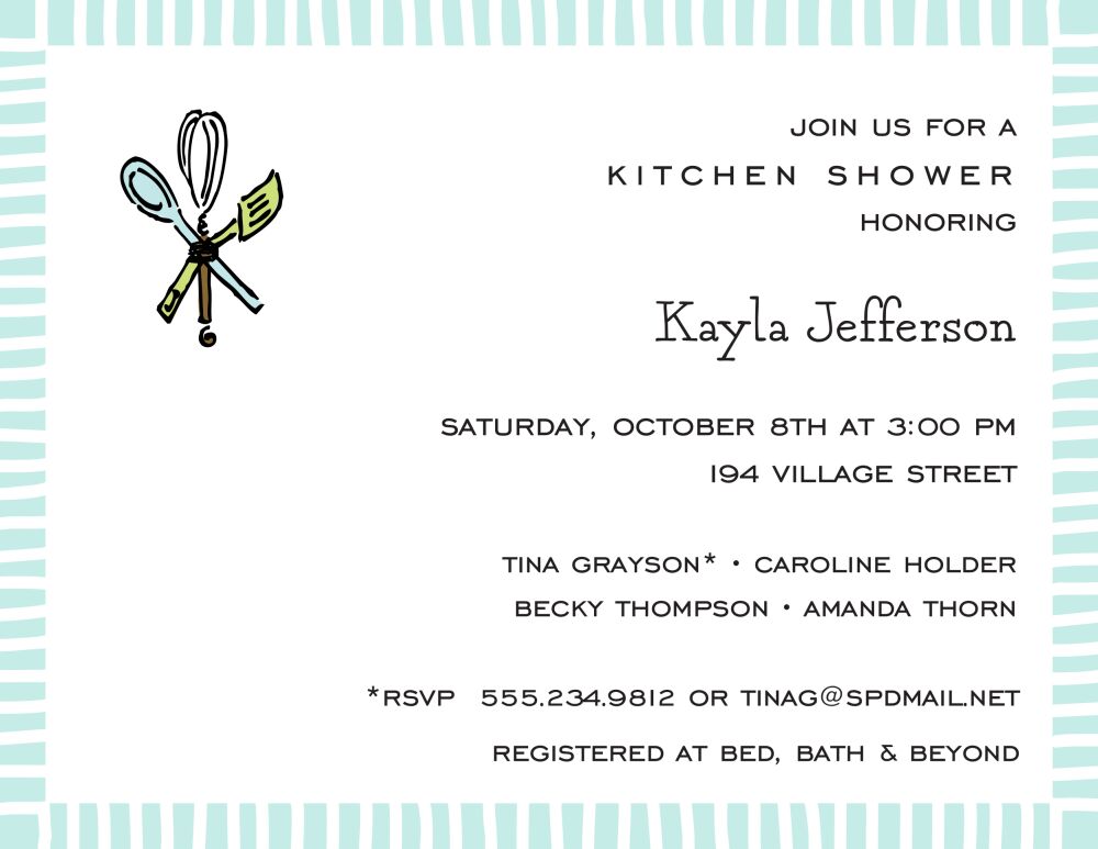 Striped Edge Aqua Invitation