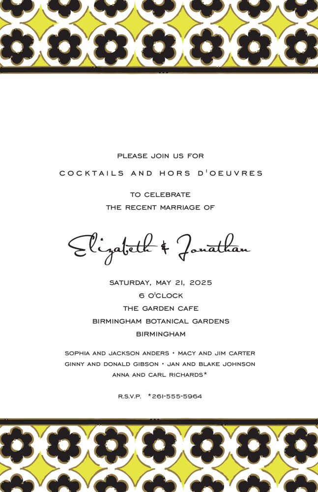Circle Flowers Limeade Invitation
