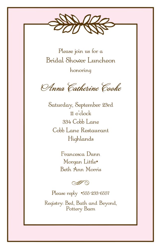 Garland Pink & Chocolate Invitation