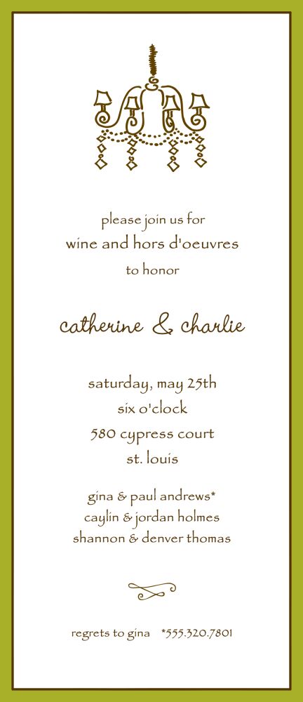 Classic Edge Olive & Chocolate Invitation
