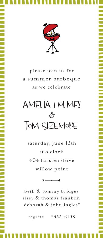 Striped Edge Olive Invitation