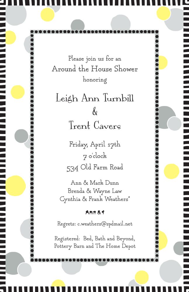 Cool Dots Yellow & Gray Invitation