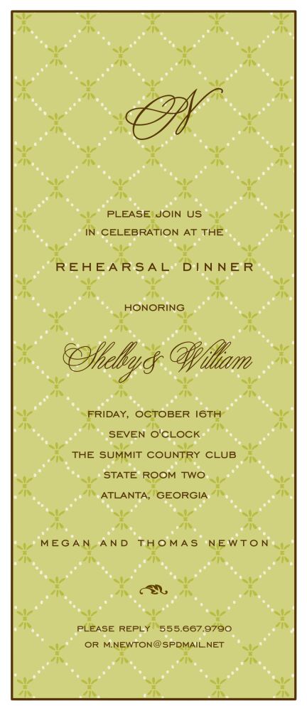 Fleur De Lis Olive Invitation