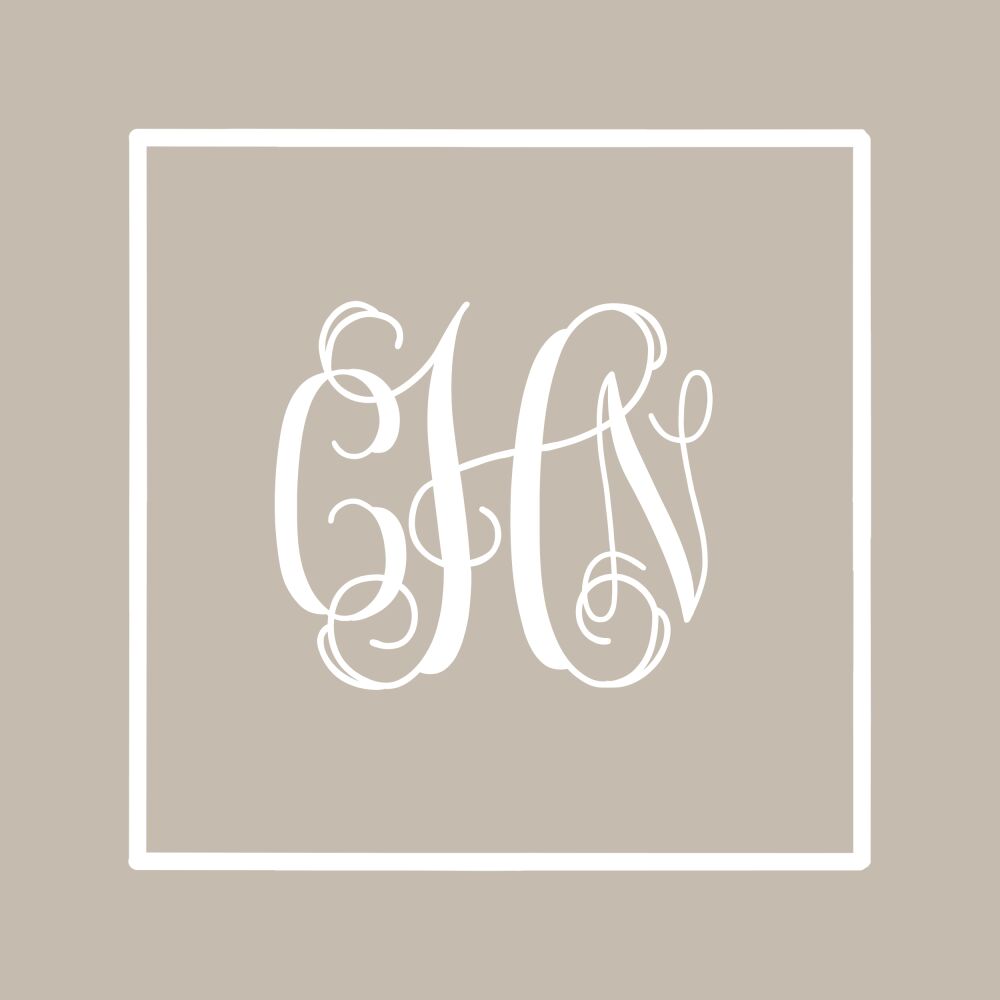 Classic Border White On Taupe Folded Enclosure Card