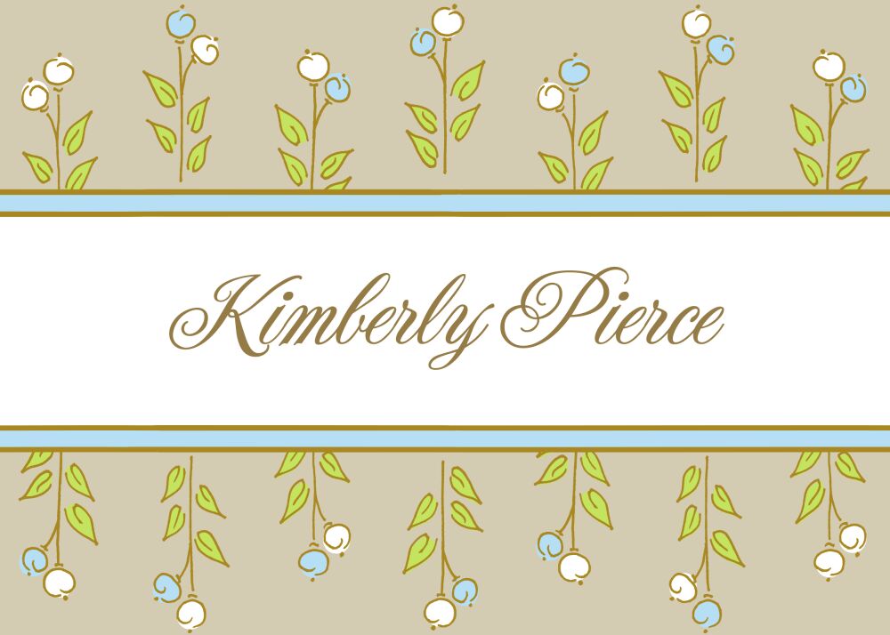 Posies On Bands Blue Enclosure Card