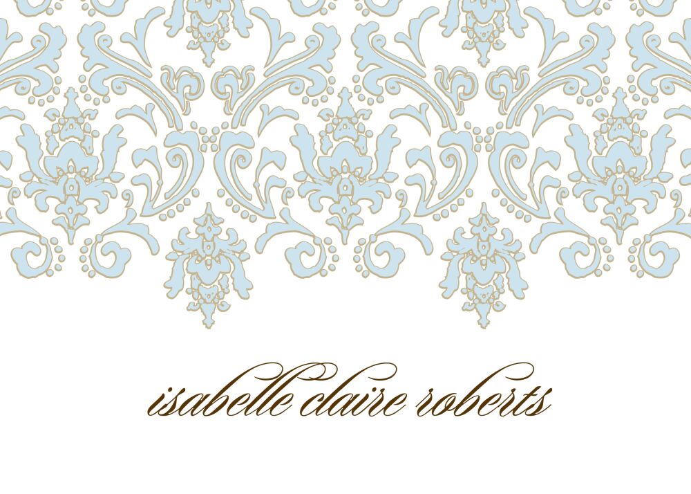 Damask Blue & Gold Enclosure Card