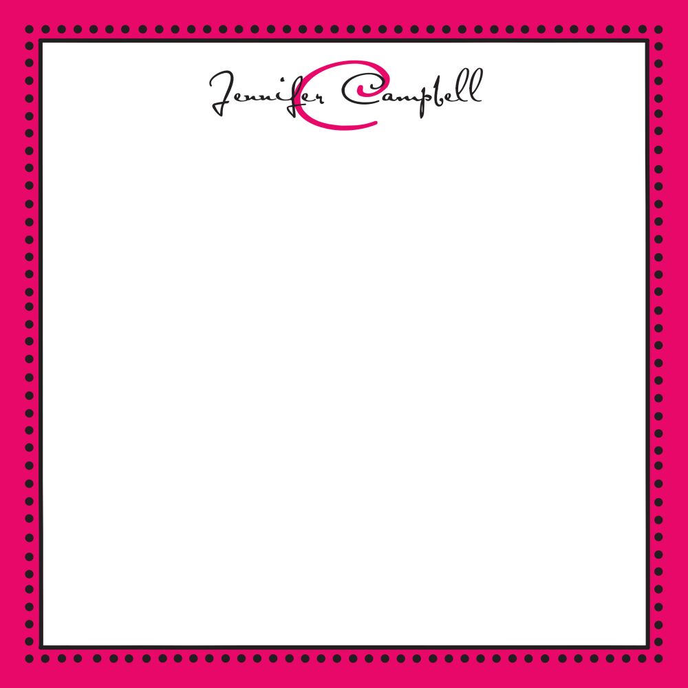 Antique Bead Border Hot Pink And Black Notepad