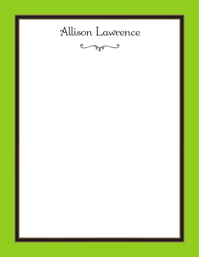 Lime Edge & Black Border Notepad