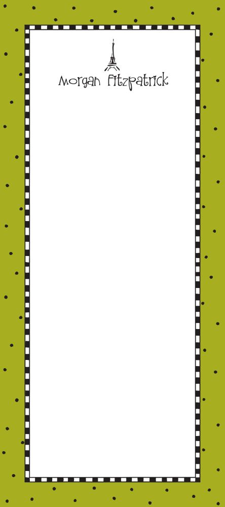 Checks And Dots Olive Notepad