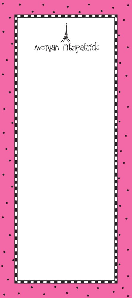 Checks And Dots Deep Pink Notepad