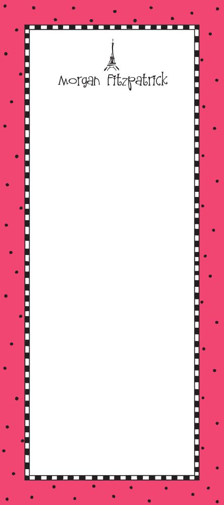 Checks And Dots Coral Notepad