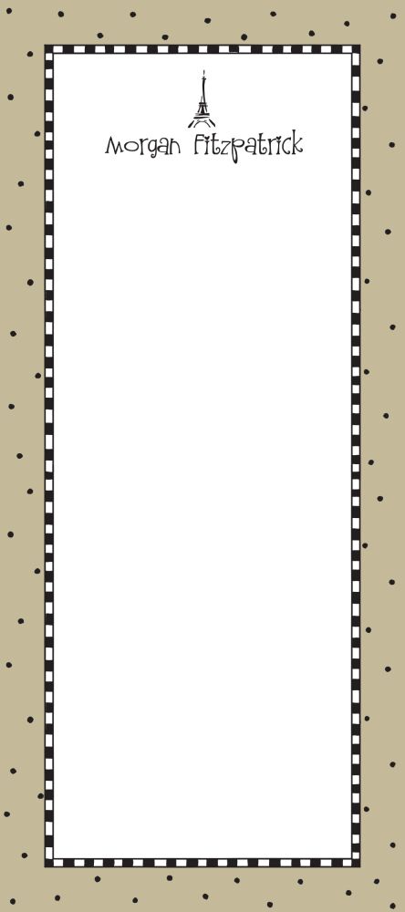 Checks And Dots Taupe Notepad