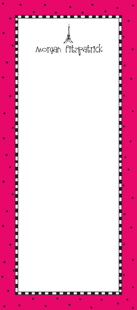 Checks And Dots Hot Pink Notepad