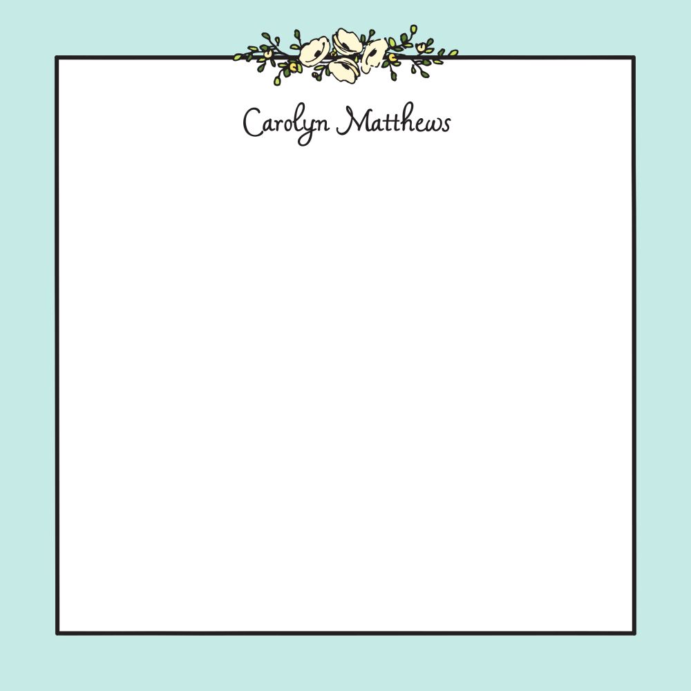 Floral Garland Aqua Notepad