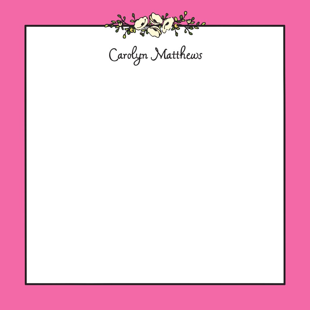 Floral Garland Deep Pink Notepad