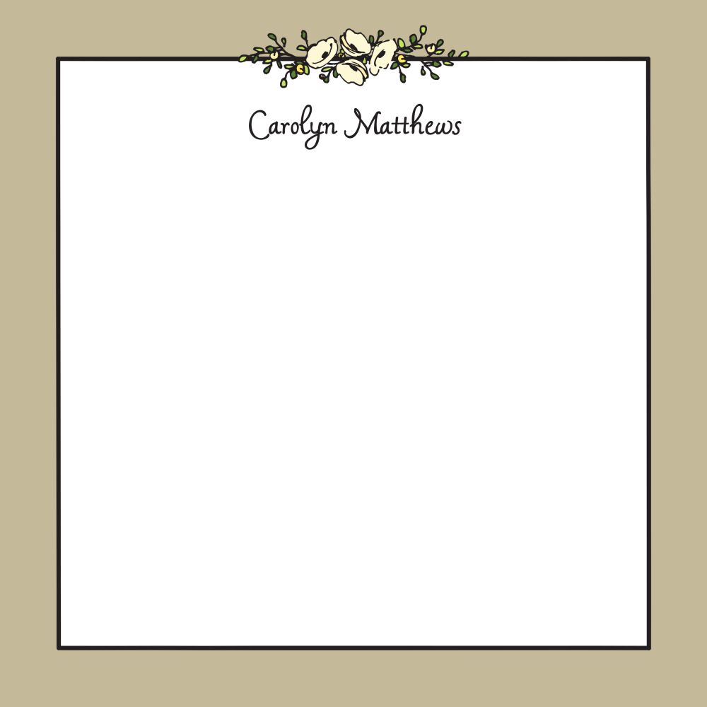 Floral Garland Taupe Notepad