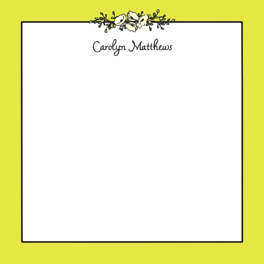 Floral Garland Limeade Notepad