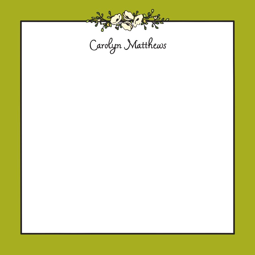 Floral Garland Olive Notepad