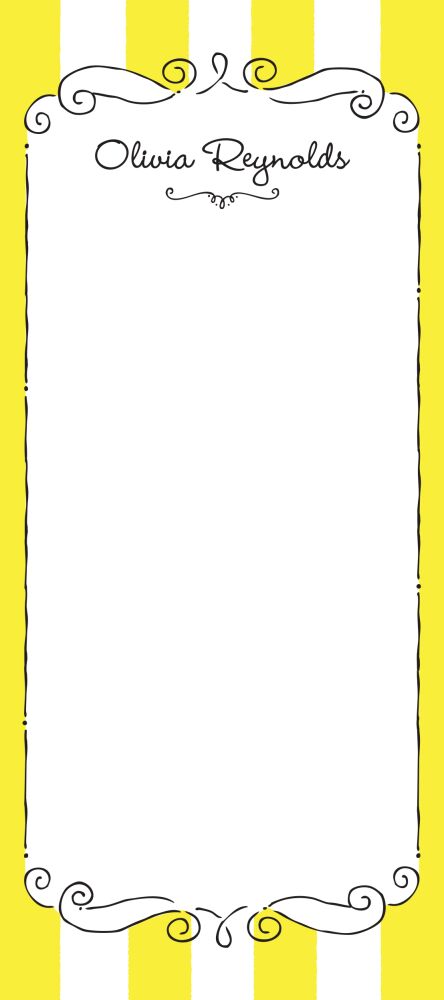 Striped Curly Frame Citrine Notepad