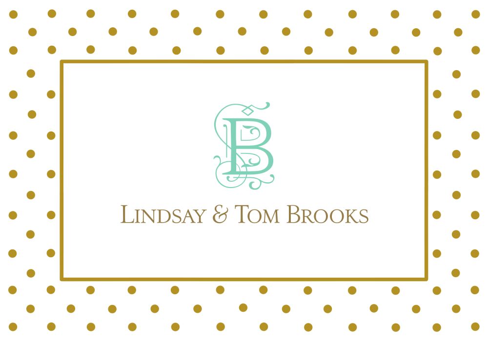 Gold Dots Folded Note