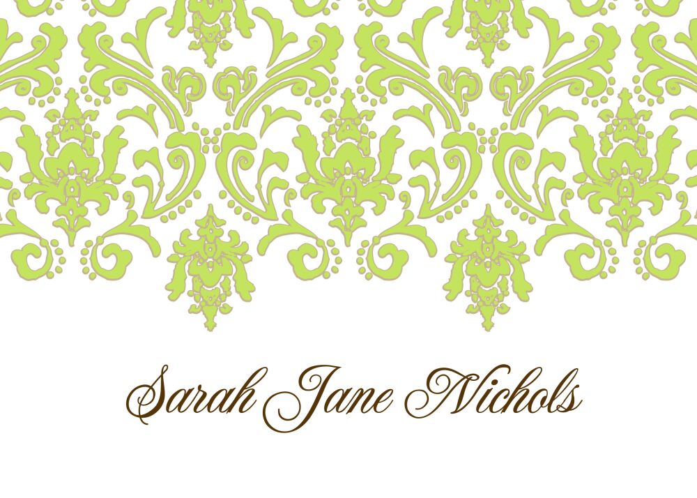 Damask Lime & Gold Sticker