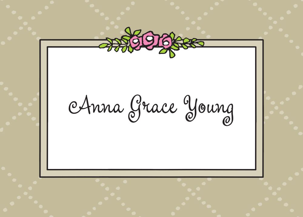 Baby Roses & Dots Taupe Sticker