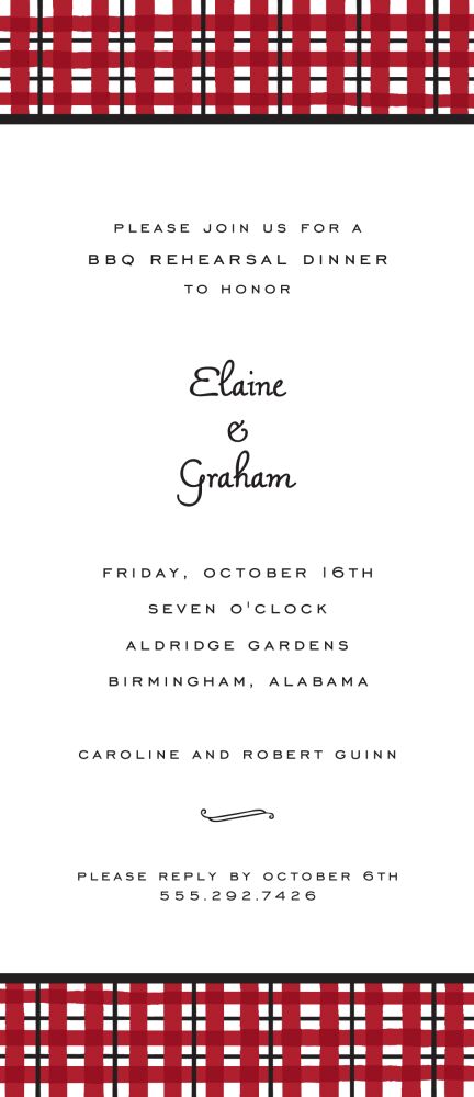 Plaid Red & Black Invitation