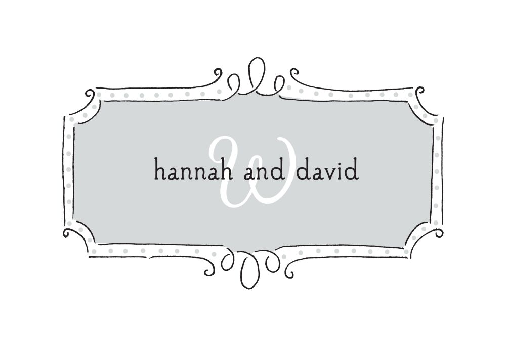 Curly Frame & Dots Silver Folded Note